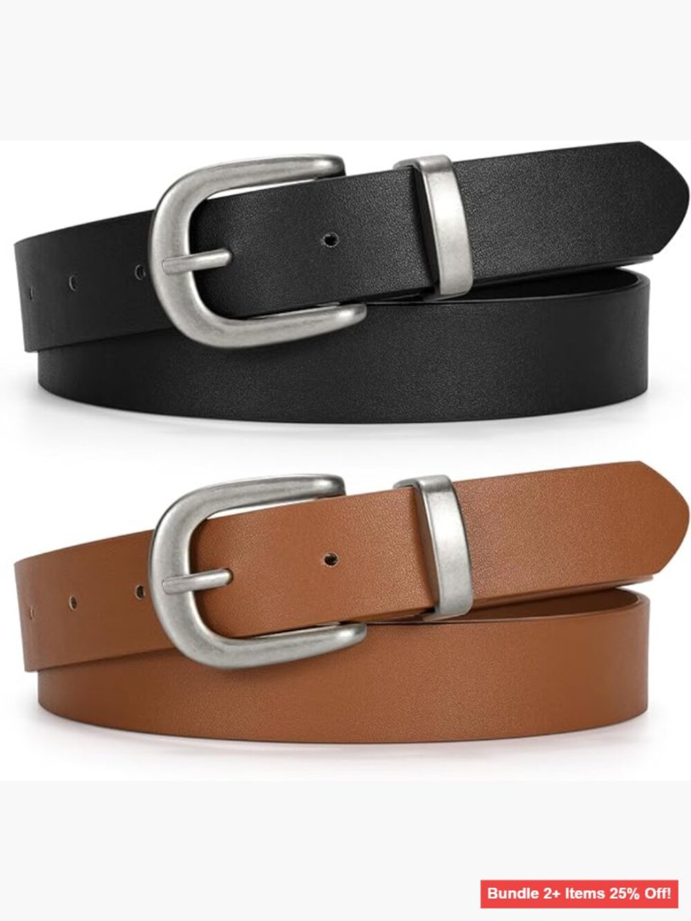 Women's Leather Belt 1.1" Width Vintage Style for Jeans Dresses